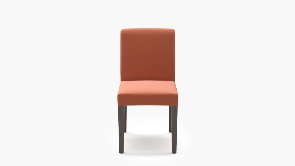 Signature Dining Chair, Coral Performance Velvet, Espresso Square Tapered Leg