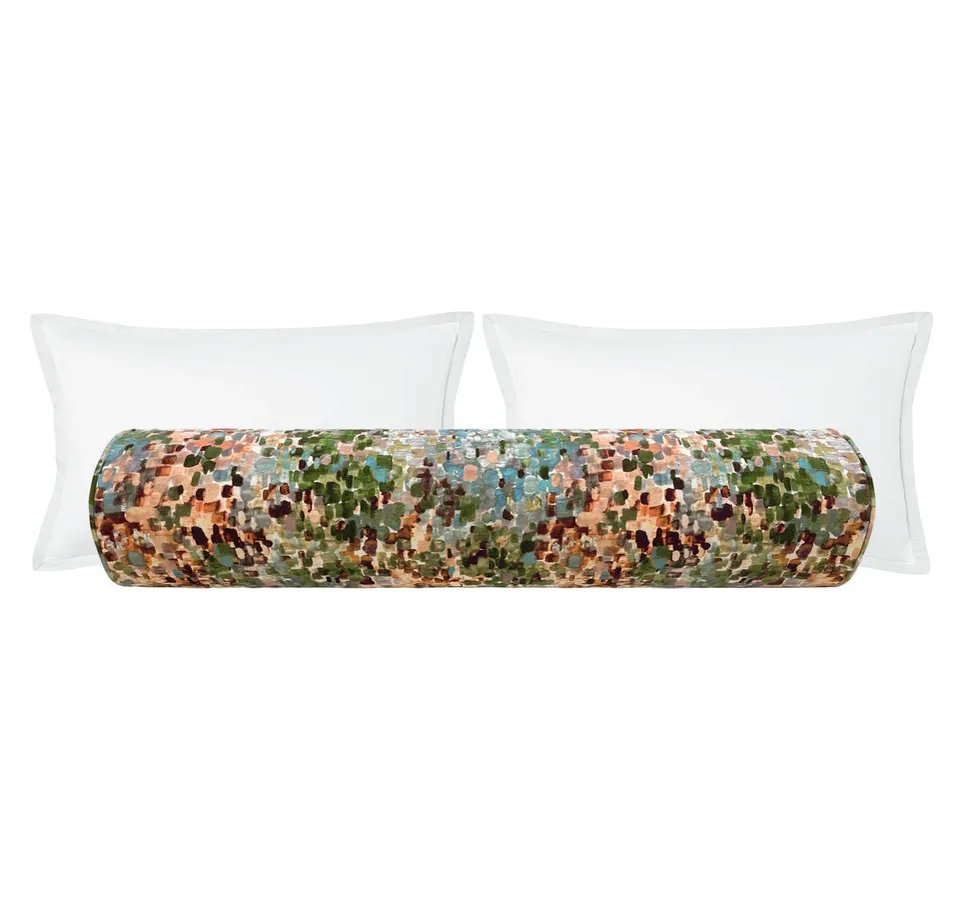 THE BOLSTER :: MONET VELVET // MULTI - TWIN // 9" X 24"