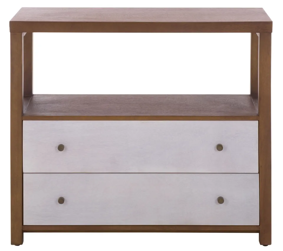 Ernest 2 Drawer 1 Shelf Chest - Natural / White Washed