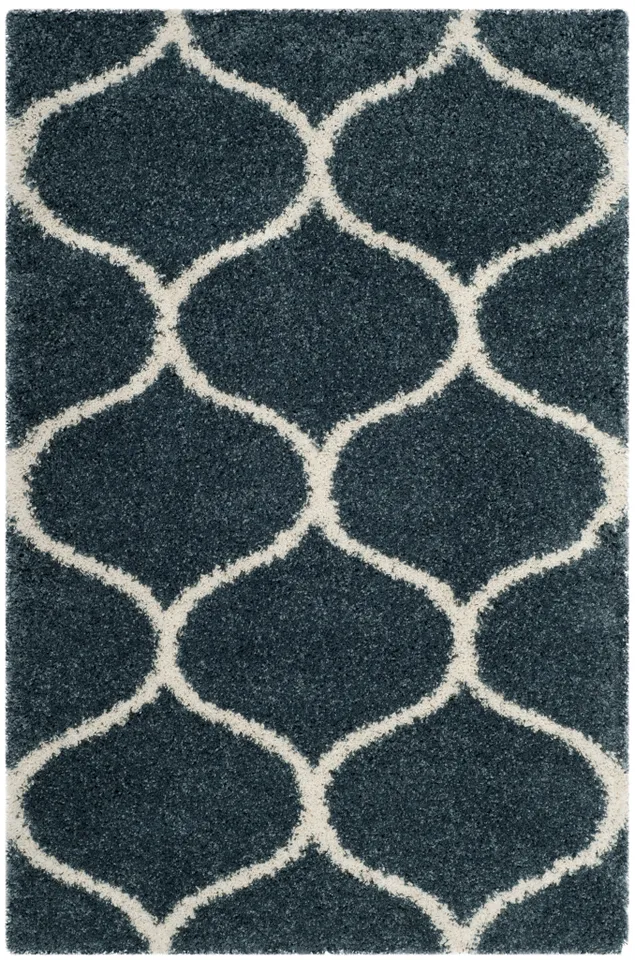 Arlo Home Woven Area Rug, SGH280L, Slate Blue/Ivory,  4' X 6'
