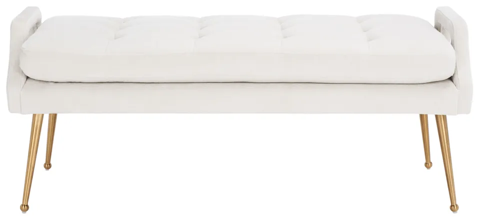 Everdeen Bench - Light Gray / Gold