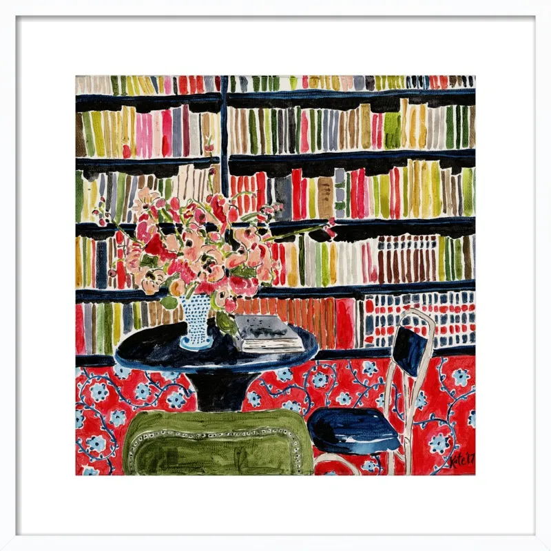 Books with Flowers by Kate Lewis for Artfully Walls