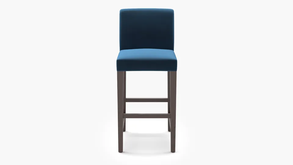 Signature Dining Bar Stool, Royal Performance Velvet, Espresso Square Tapered Leg