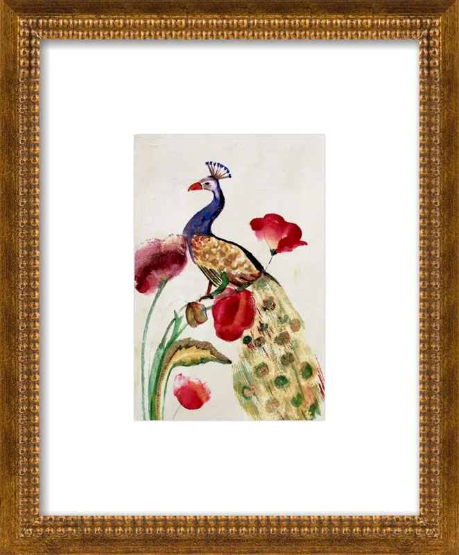 blue gold peacock by Ruti Shaashua for Artfully Walls