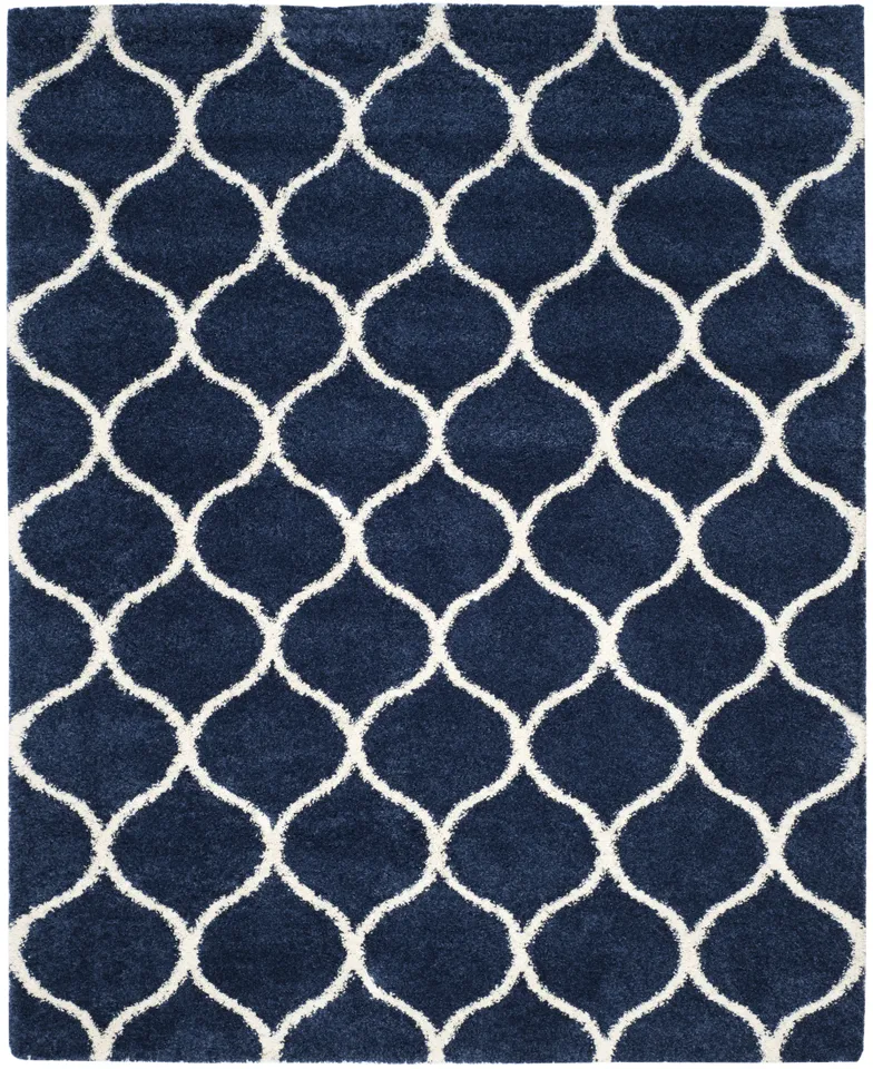 Arlo Home Woven Area Rug, SGH280C, Navy/Ivory,  8' X 10'