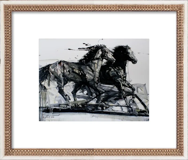 Black Stallions by Shao Y. Zhang for Artfully Walls