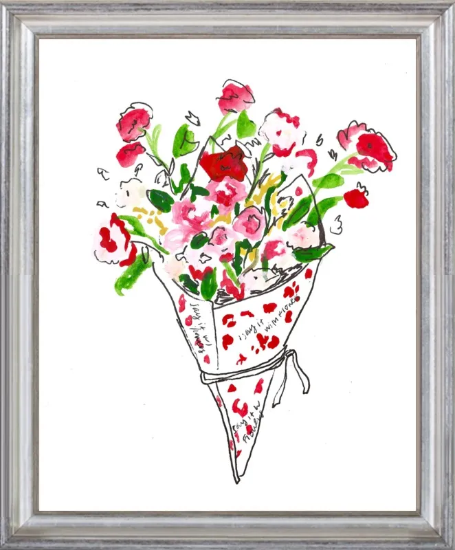 Bodega Flowers in Pink and Red by Larsen McDowell for Artfully Walls