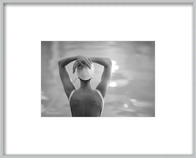 Woman Swimmer in a White Cap by Lucy Snowe for Artfully Walls