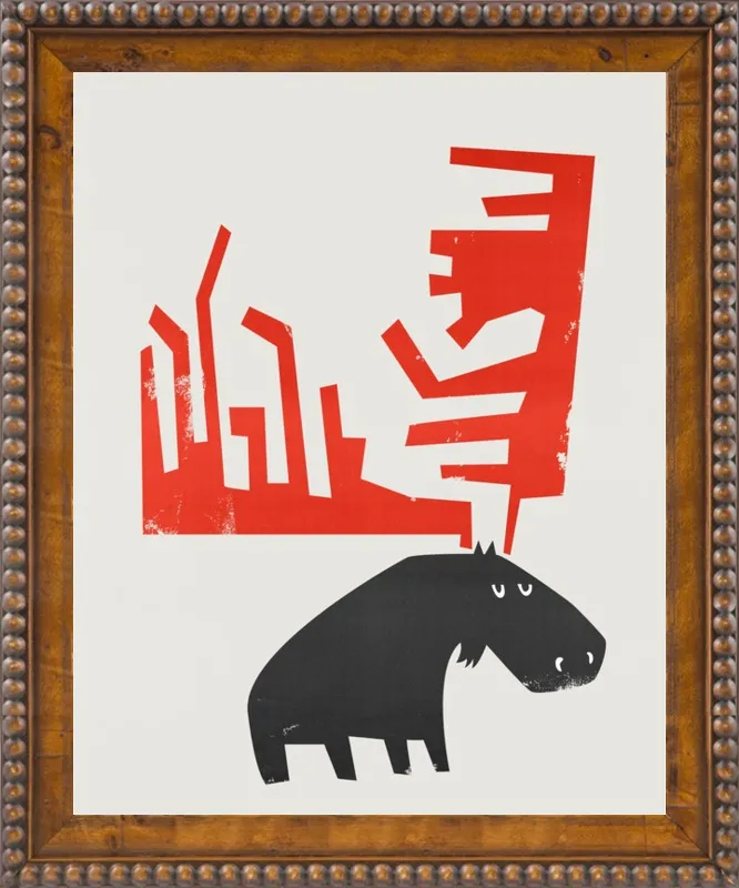 Grumpy Moose by Mark & Suumin - Fox & Velvet for Artfully Walls
