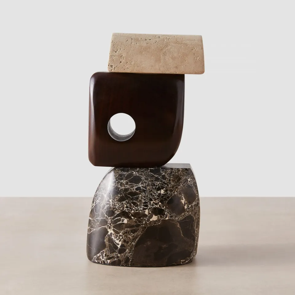 The Citizenry Hari Stone and Wood Sculpture | Tan/Beige
