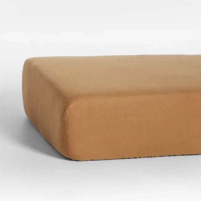 Supersoft Brulee Brown 100% Organic Cotton Gauze Baby Crib Fitted Sheet