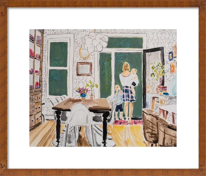 Dining Room with Wallpaper by Kate Lewis for Artfully Walls