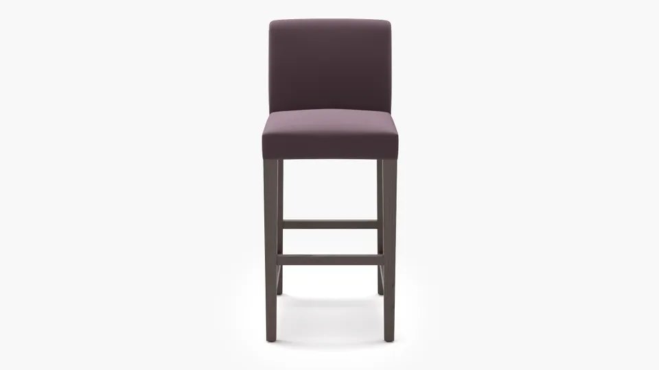 Signature Dining Bar Stool, Lavender Performance Plush Velvet, Espresso Square Tapered Leg