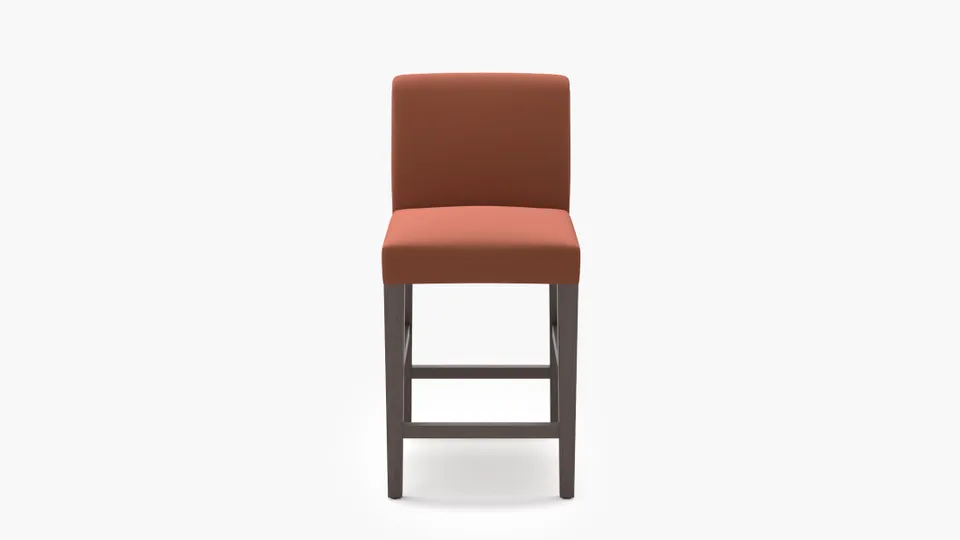 Signature Dining Counter Stool, Terracotta Performance Velvet, Espresso Square Tapered Leg