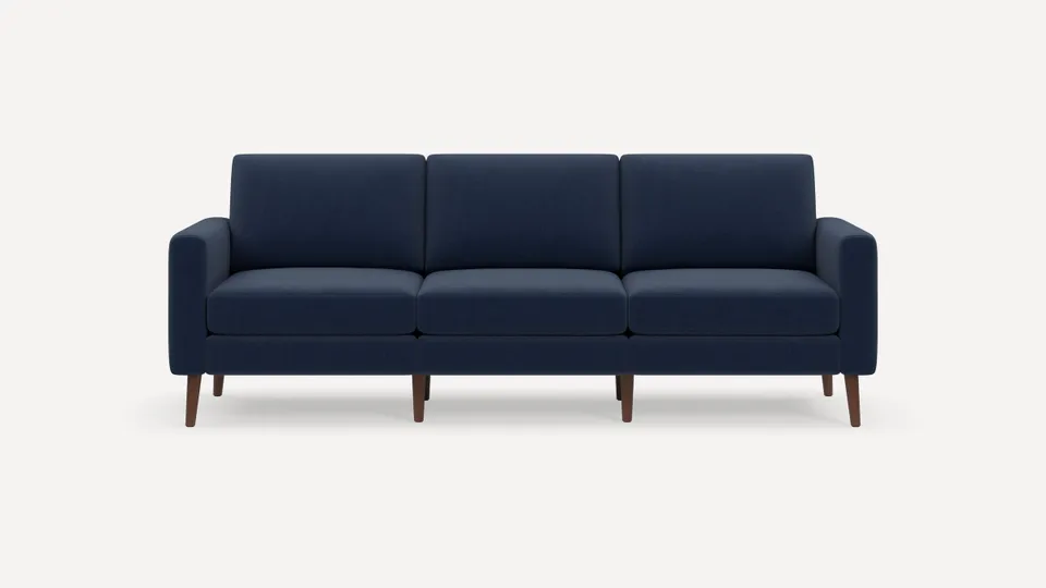 Nomad Sofa - Navy Blue - Performance Flatweave / Walnut - Wood / Block