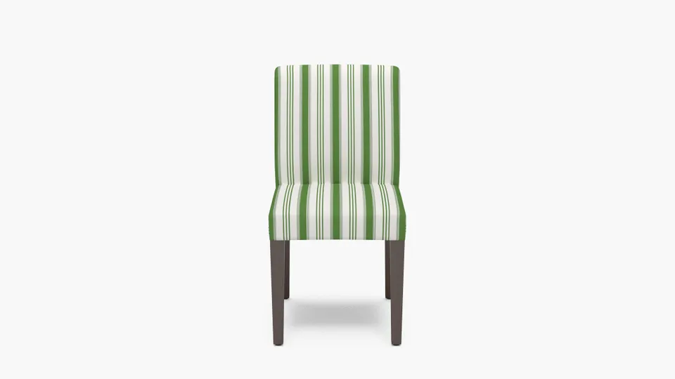 Signature Dining Chair, Jade Regency Stripe, Espresso Square Tapered Leg