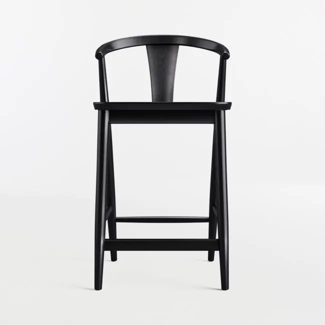 Fyn Black Wood Counter Stool