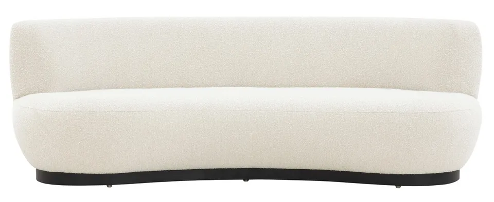 Stevie Boucle Curved Back Sofa - Ivory