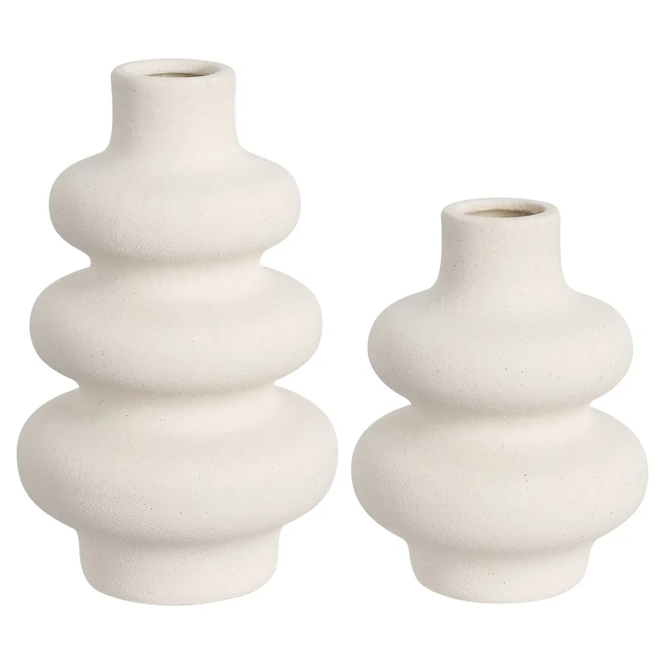 Wava Wavy Vase, Set Of 2 - Off White