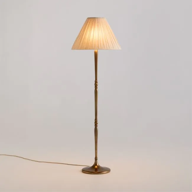 Solenne Metal Floor Lamp with Pleated Fabric Shade 64.5"
