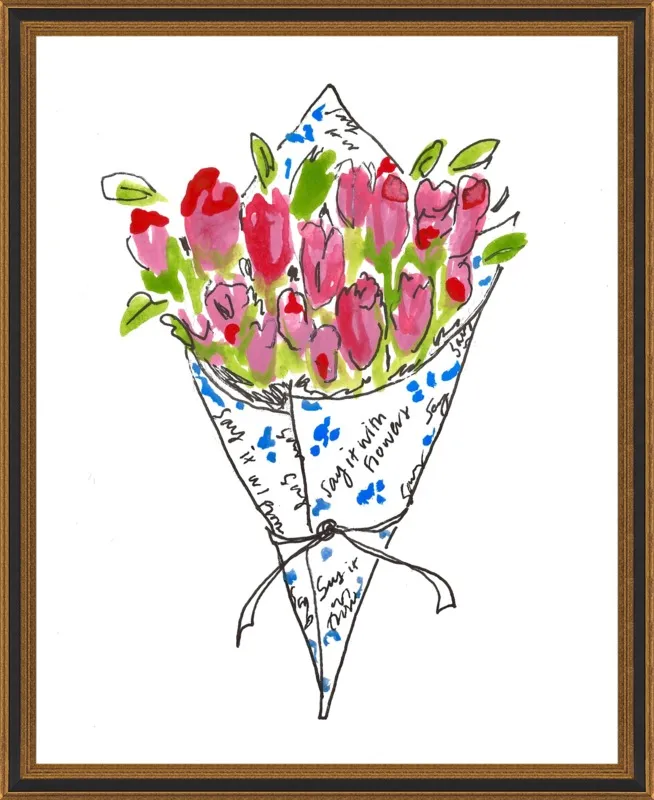 Bodega Flowers in Blue and Pink by Larsen McDowell for Artfully Walls