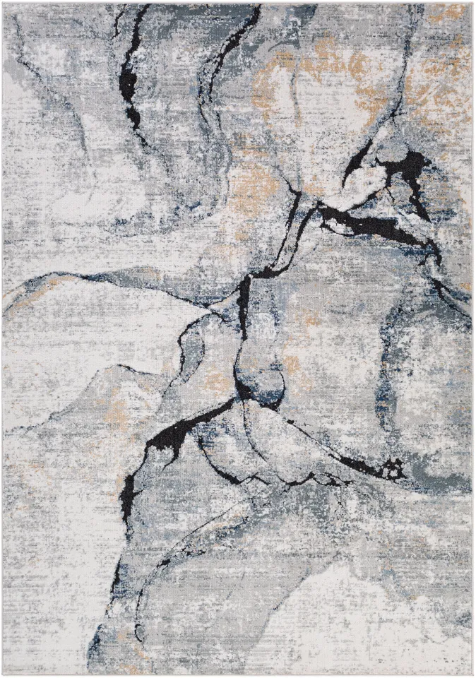 Jolie Gray Indoor 2'7" x 10' Machine Woven Rug