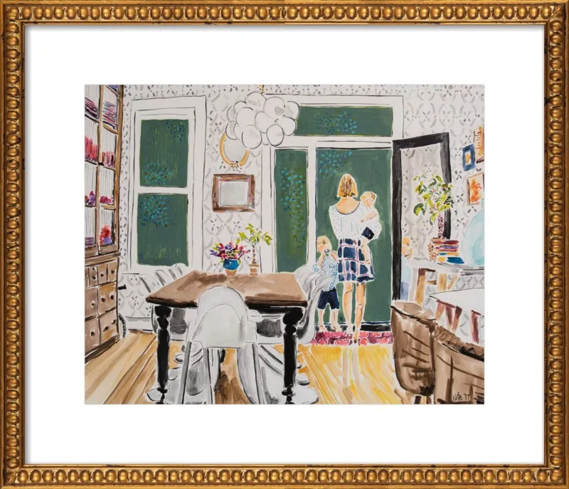 Dining Room with Wallpaper by Kate Lewis for Artfully Walls