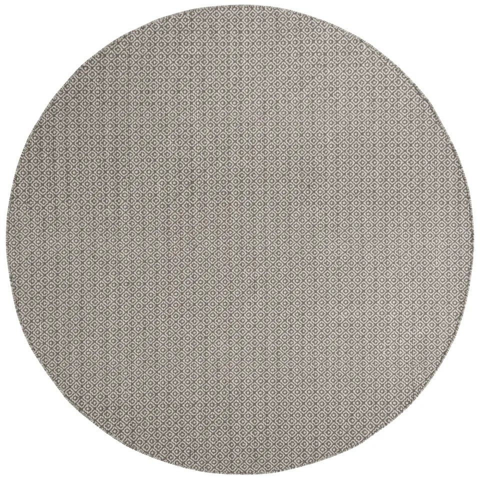 Arlo Home Hand Woven Area Rug, MTK717A, Ivory/Grey,  6' X 6' Round