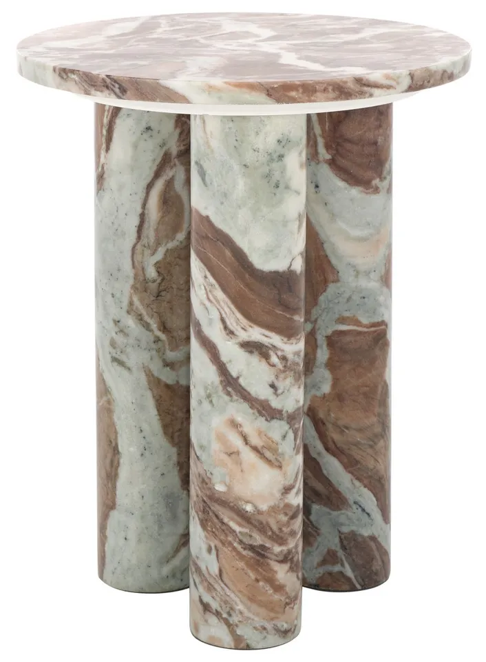 Giabella Marble Accent Table - White / Brown