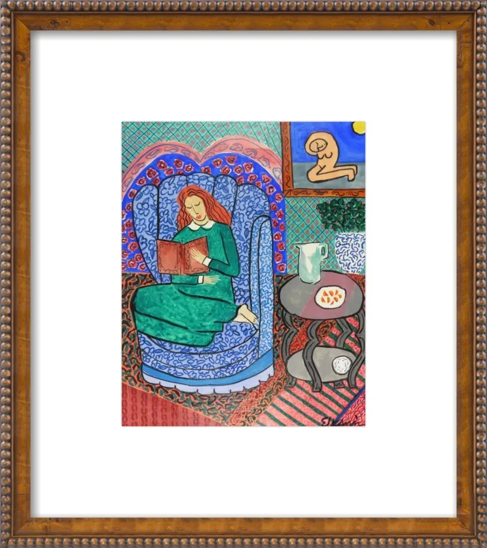 Red Headed Reader by Linda Elksnin for Artfully Walls