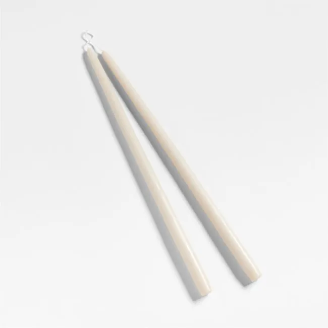 Off-White 18" Dipped Taper Candles 18", Set of 2
