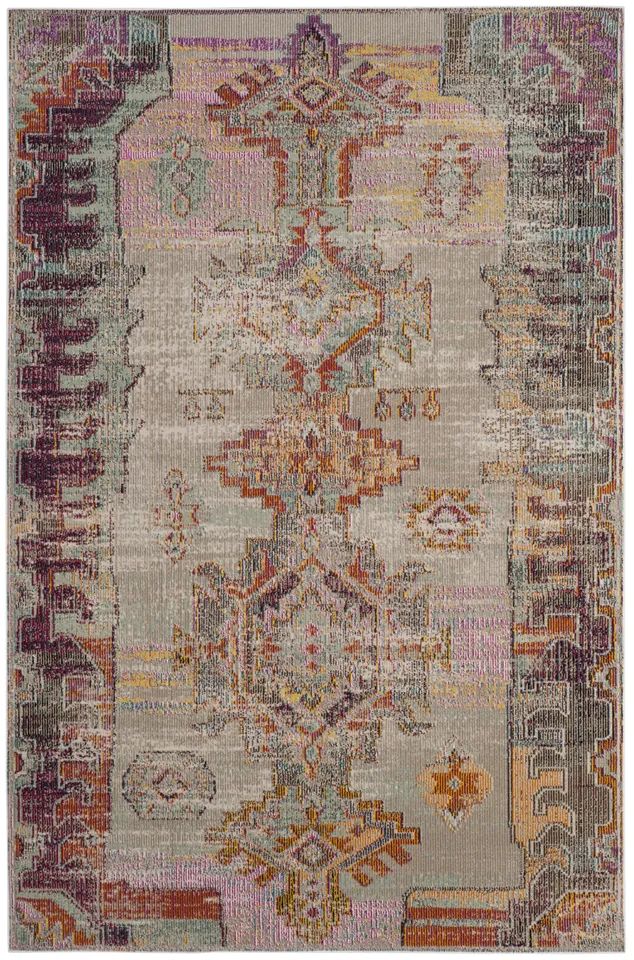 Arlo Home Woven Area Rug, CRS517P, Light Grey/Purple,  8' X 10'