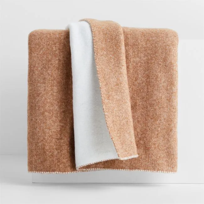 Alpine Cozy Ivory and Camel Tan Reversible 70"x55" Throw Blanket