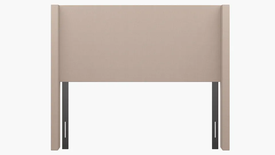 Modern Wingback Headboard, Husk Everyday Linen, Queen