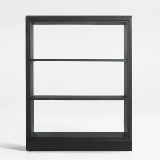 Calypso 36" Black Wood Open Modular Bookshelf