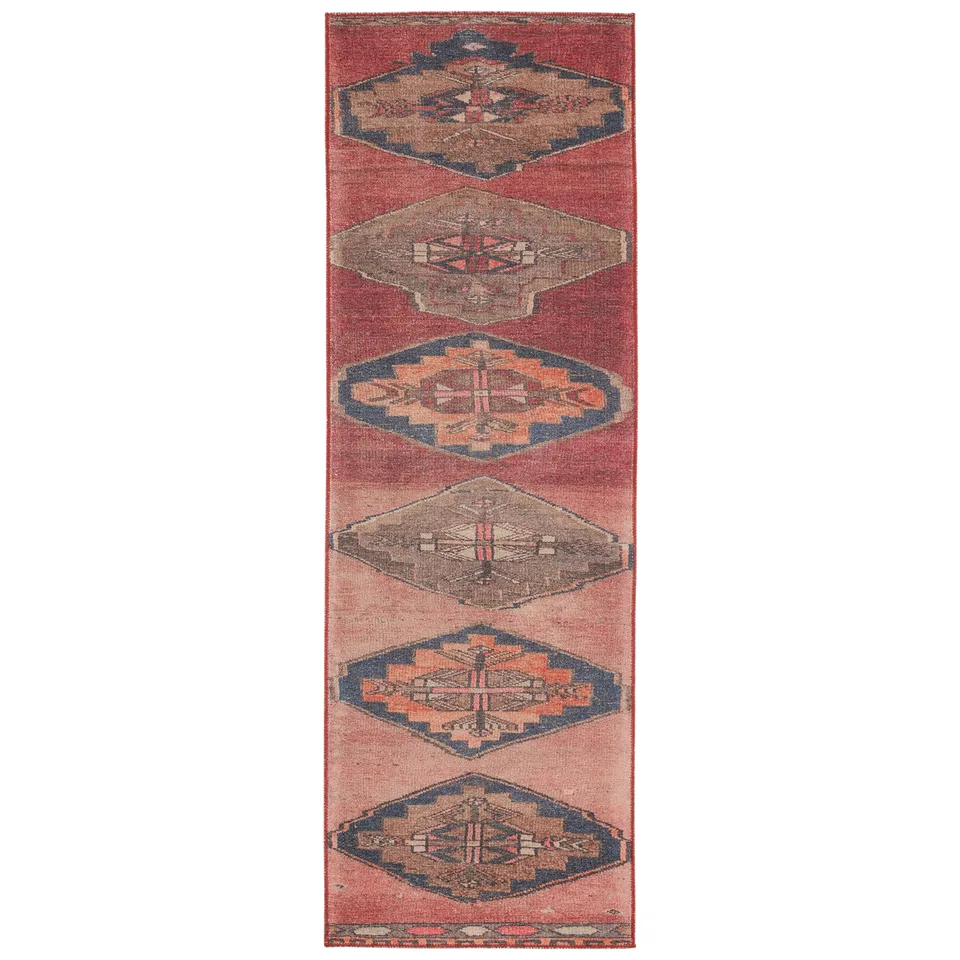 Vibe by Mirta Medallion Pink/ Blue Runner Rug (2'6"X7'6")