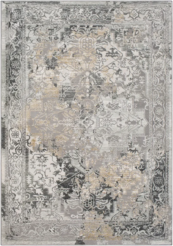 Quatro Gray Indoor 2' x 2'11" Machine Woven Rug