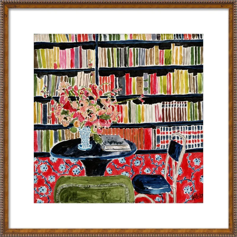 Books with Flowers by Kate Lewis for Artfully Walls