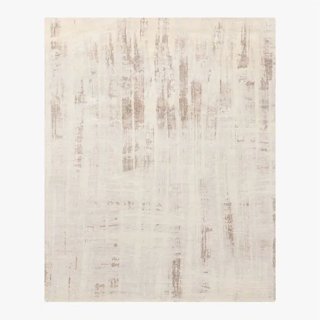 Frize Light Taupe and Cool Grey Wool and Viscose Area Rug 9'x12'