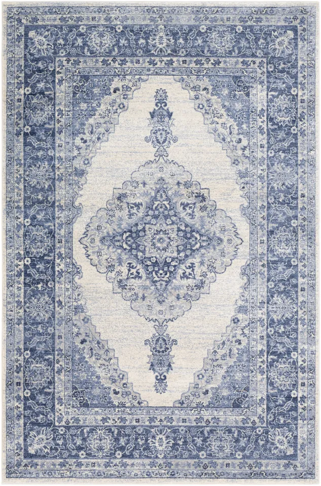 Indigo Blue Indoor 4'2" x 5'7" Machine Woven Rug