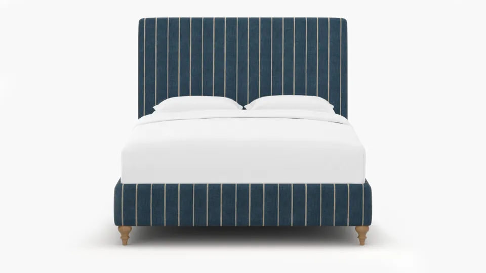 Classic Bed, Indigo Felix, Natural Traditional Turned Leg, Twin