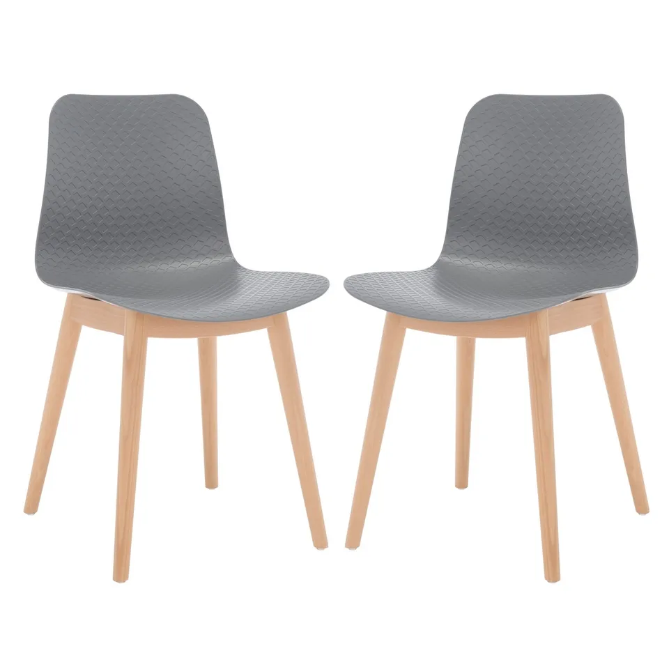 Haddie Molded Plastic Dining Chair - Grey/Natural