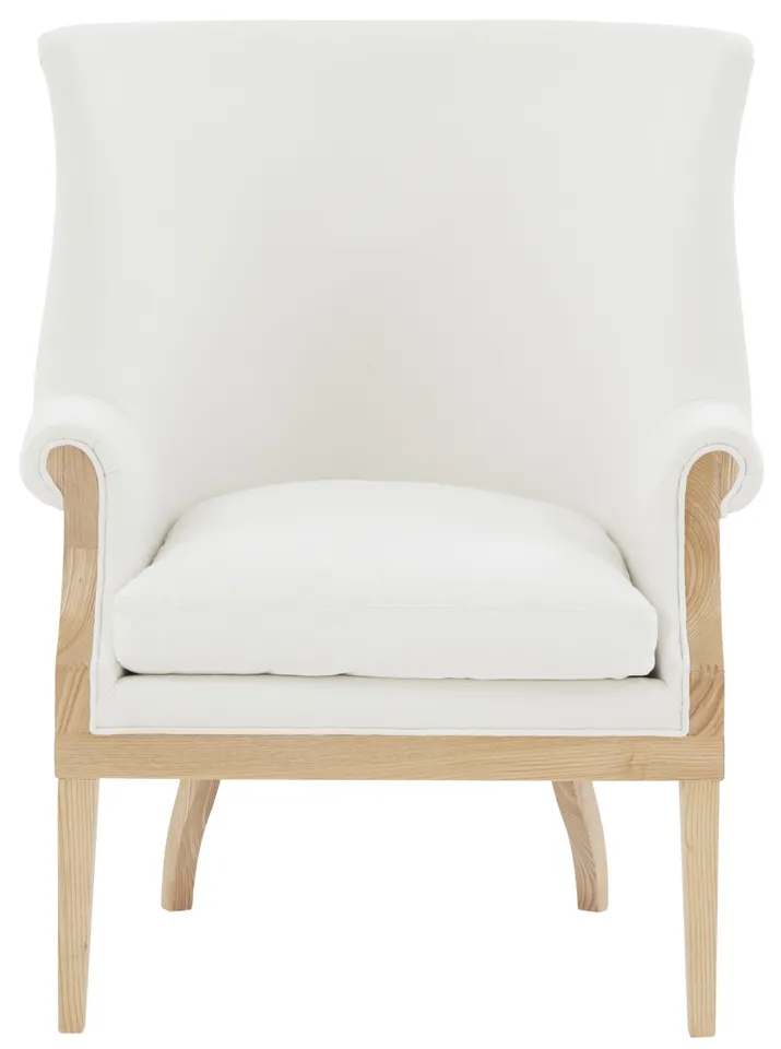 Leahbeth Wingback Accent Chair - White / Natural
