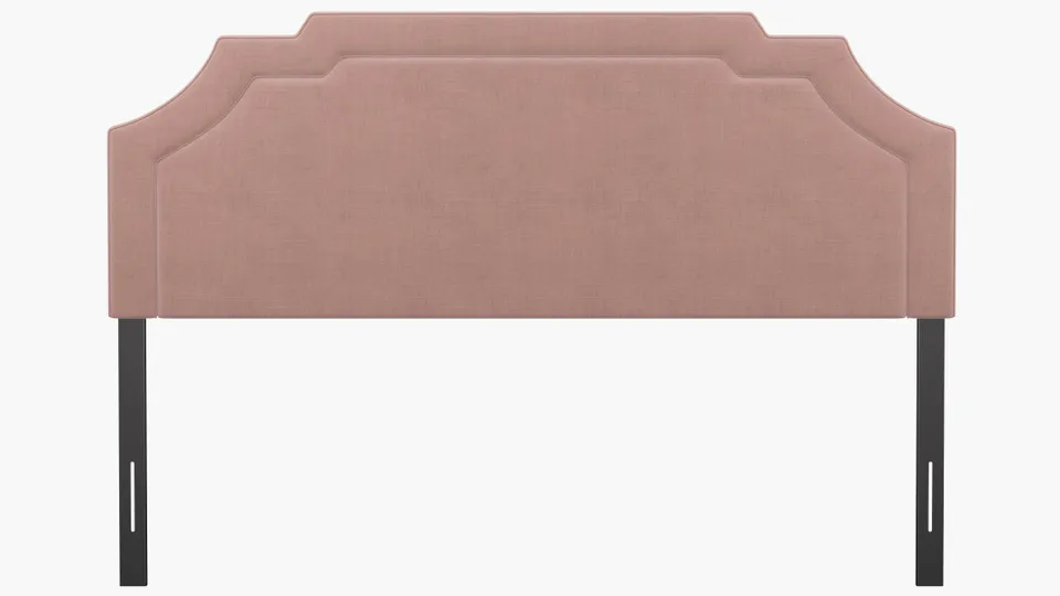 Art Deco Headboard, Blush Everyday Linen, King