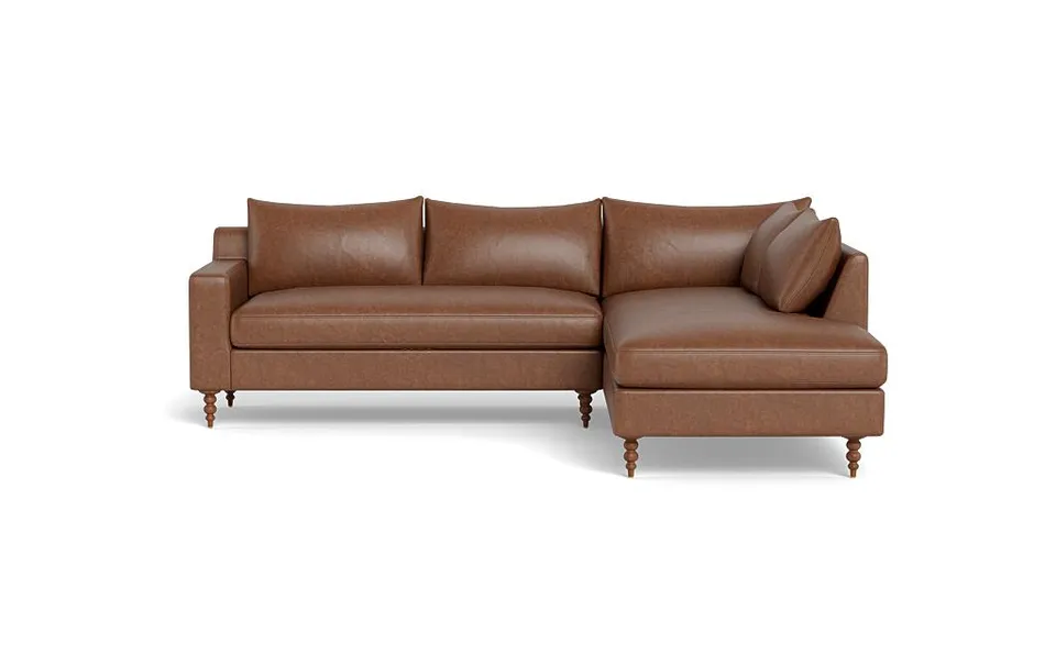 Sloan Leather 3-Seat Right Bumper Sectional