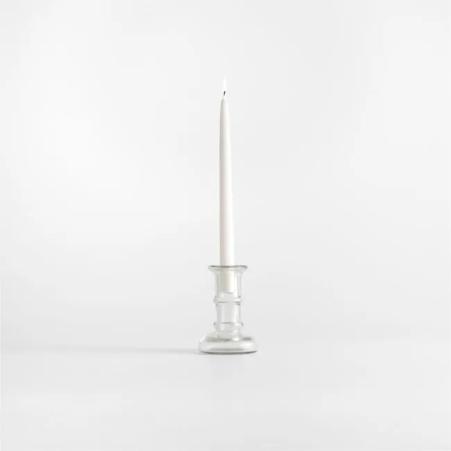 Kati Small Clear Glass Taper Candle Holder 5"