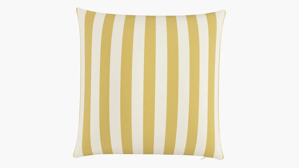 Outdoor 22" Throw Pillow, Citrine Cabana Stripe, 22" x 22"