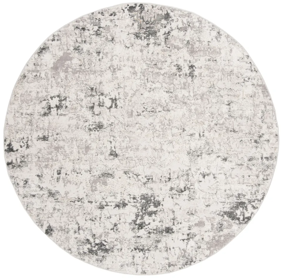 Arlo Home Woven Area Rug, VGE144A, Beige/Charcoal,  6' 7" X 6' 7" Round
