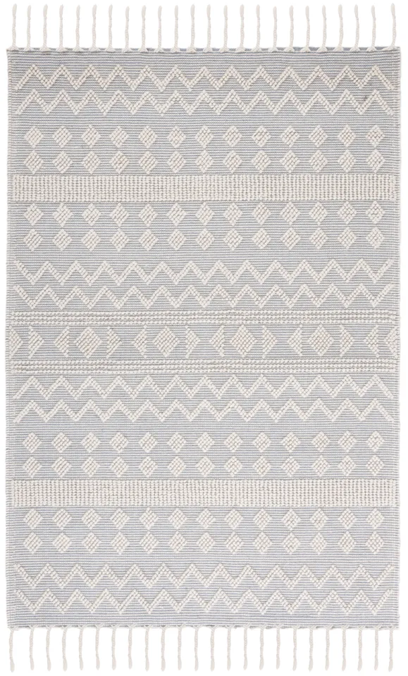 Safavieh Couture Natura Collection Hand Woven Area Rug, Ivory / Light Blue, 4' x 6'
