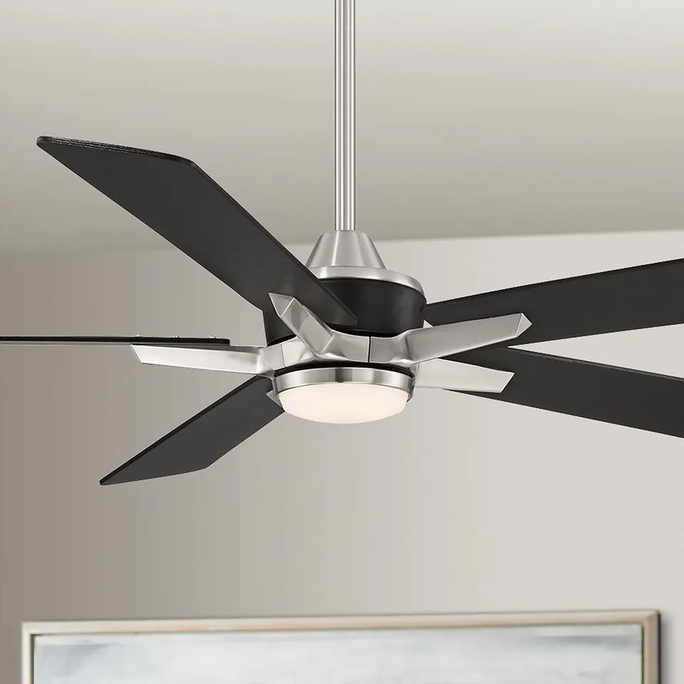 52" Casa Vieja Vegas Nights Brushed Nickel LED Ceiling Fan with Remote
